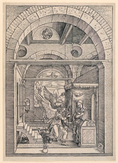 La Anunciación, de la serie Vida de la Virgen de Albrecht Dürer