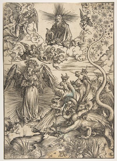 La Mujer Apocalíptica, de El Apocalipsis, Edición Latina, 1511 de Albrecht Dürer