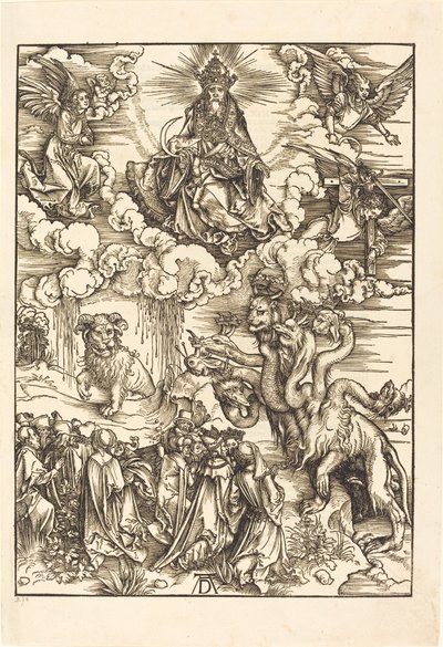La bestia con dos cuernos como un cordero de Albrecht Dürer
