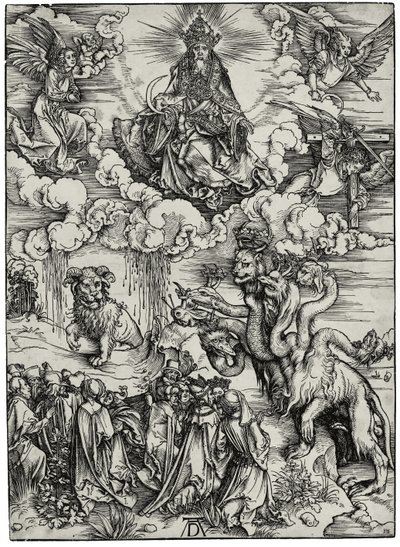 La bestia con dos cuernos como un cordero, c. 1497 de Albrecht Dürer