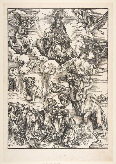 La Bestia con Dos Cuernos como un Cordero, del Apocalipsis de Albrecht Dürer