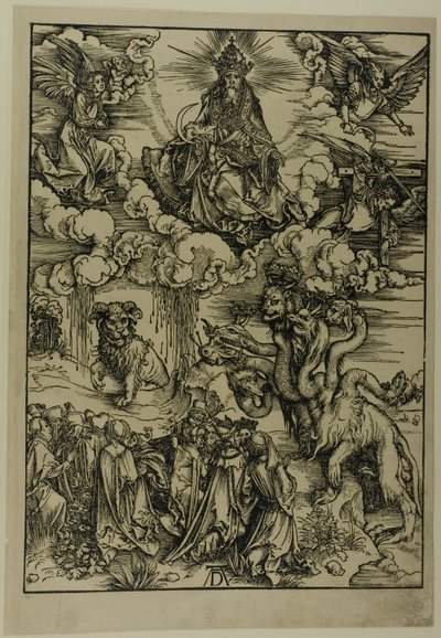 La bestia con dos cuernos como un cordero, del Apocalipsis de Albrecht Dürer