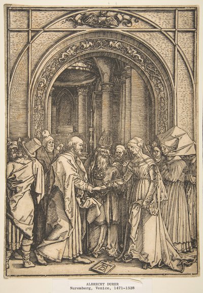 El desposorio de la Virgen, de La vida de la Virgen de Albrecht Dürer