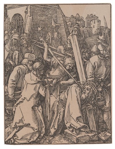 El transporte de la cruz, de la serie La pequeña pasión, 1509 de Albrecht Dürer