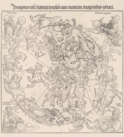 El Mapa Celestial - Hemisferio Norte, 1515 de Albrecht Dürer