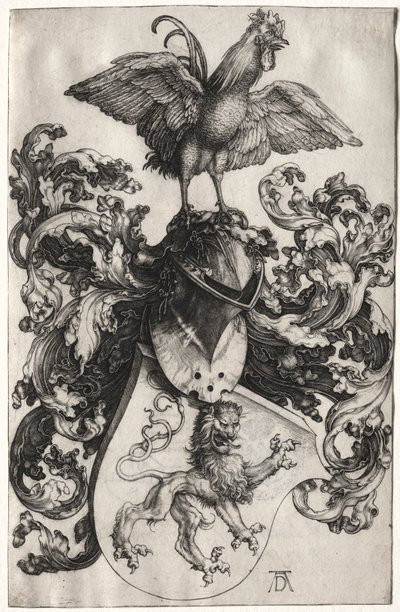 El Escudo de Armas con un León y un Gallo de Albrecht Dürer