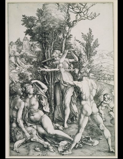 El combate de la virtud y el placer en presencia de Hércules de Albrecht Dürer