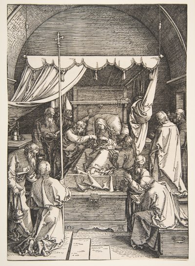 La muerte de la Virgen, de La vida de la Virgen, 1510 de Albrecht Dürer