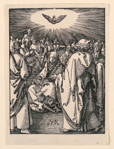 El descenso del Espíritu Santo (Pentecostés), de la serie La pequeña pasión de Albrecht Dürer