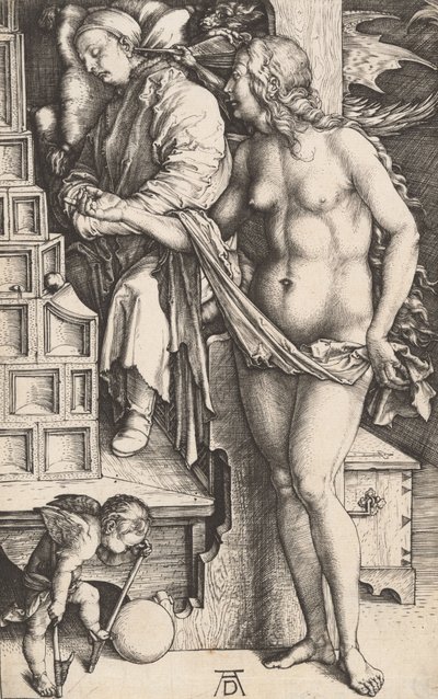 El Sueño del Doctor Tentación del Holgazán, 1498-1499 de Albrecht Dürer