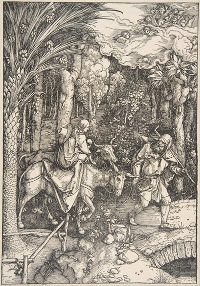 La huida a Egipto, de La vida de la Virgen, Edición Latina, 1511 de Albrecht Dürer