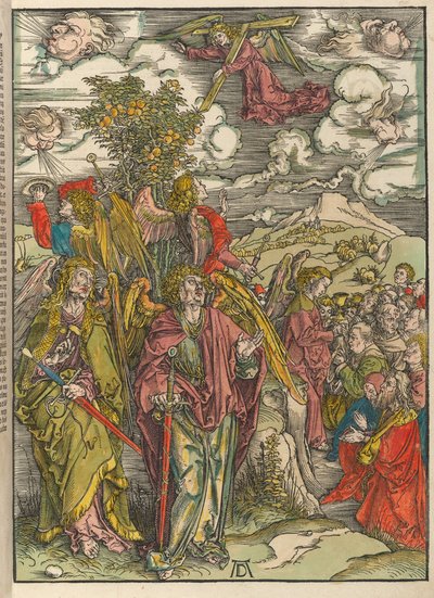Los cuatro ángeles que sostienen los vientos de Albrecht Dürer
