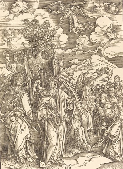 Los Cuatro Ángeles Sosteniendo los Vientos, 1498 de Albrecht Dürer