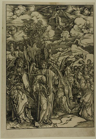 Los Cuatro Ángeles Deteniendo los Vientos, del Apocalipsis de Albrecht Dürer
