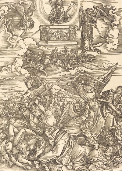 Los cuatro ángeles vengadores, 1498 de Albrecht Dürer