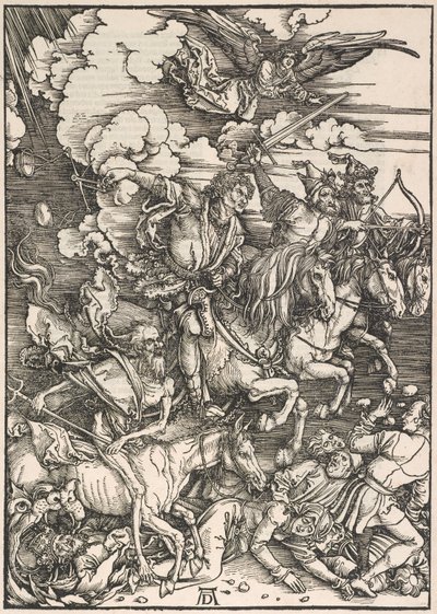 Los Cuatro Jinetes, del Apocalipsis de San Juan, 1497-98 de Albrecht Dürer