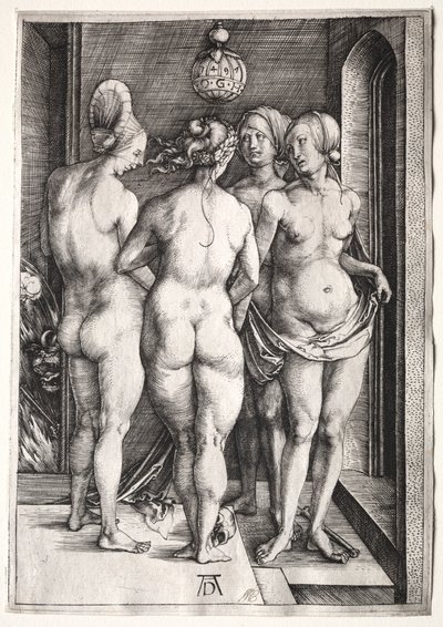 Las cuatro brujas, cuatro mujeres desnudas, 1497 de Albrecht Dürer