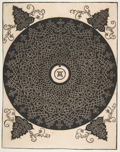 El cuarto nudo. Rondel entrelazado con un medallón redondo en su centro, después de 1528 de Albrecht Dürer