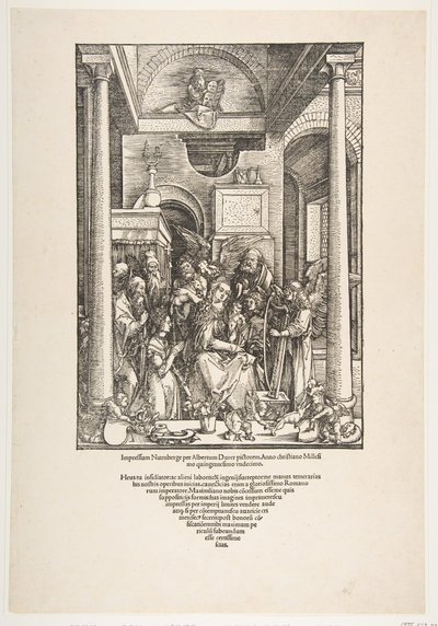 La glorificación de la Virgen, de La vida de la Virgen, edición latina, 1511 de Albrecht Dürer