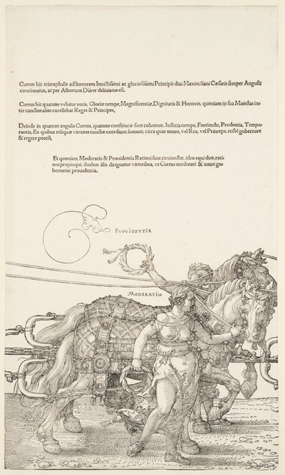 El gran carro triunfal: Providentia y Moderatio de Albrecht Dürer