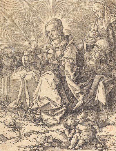 La Sagrada Familia en un banco de hierba, 1526 de Albrecht Dürer