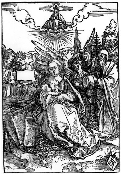 La Sagrada Familia con cinco ángeles, c.1504 de Albrecht Dürer