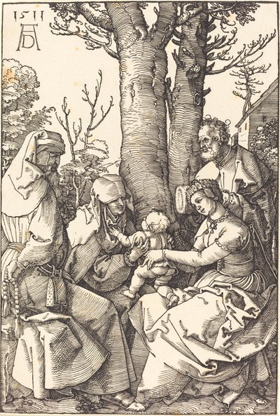 La Sagrada Familia con Joaquín y Ana bajo un árbol de Albrecht Dürer