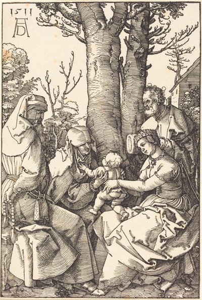 La Sagrada Familia con Joaquín y Ana bajo un árbol de Albrecht Dürer
