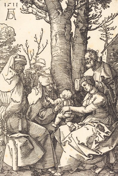 La Sagrada Familia con Joaquín y Ana bajo un árbol, 1511 de Albrecht Dürer