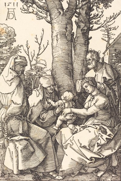 La Sagrada Familia con Joaquín y Ana bajo un árbol, 1511 de Albrecht Dürer