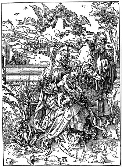 La Sagrada Familia con las Tres Liebres, 1497, 1936 de Albrecht Dürer