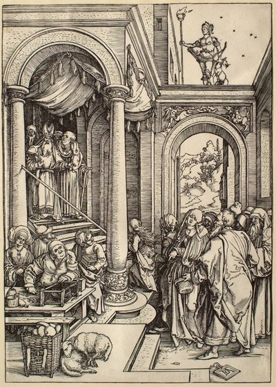 La vida de la Virgen: La presentación de la Virgen en el Templo de Albrecht Dürer