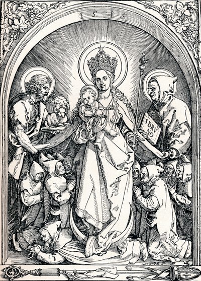La Madonna con los Frailes Cartujos, San Juan Bautista y San Bruno, 1515 1906 de Albrecht Dürer