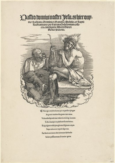 El hombre de dolores burlado por un soldado de Albrecht Dürer
