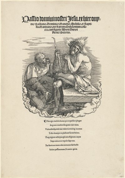 El Varón de Dolores burlado por un soldado de Albrecht Dürer