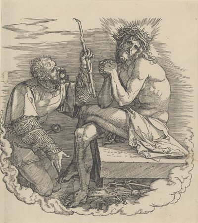 El Hombre de Dolores burlado por un soldado, frontispicio a la Gran Pasión de Albrecht Dürer