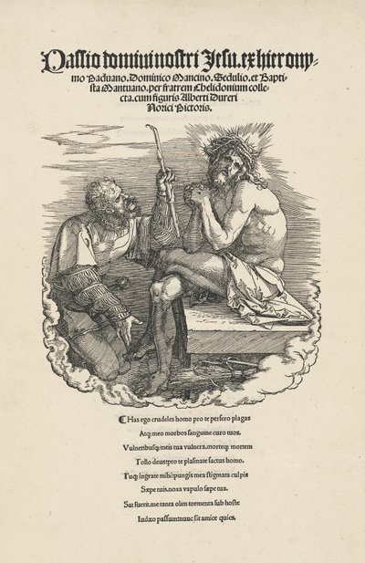 El hombre de dolores burlado por un soldado, probablemente 1511 de Albrecht Dürer