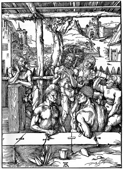 El baño de los hombres, 1497-1498, 1936 de Albrecht Dürer