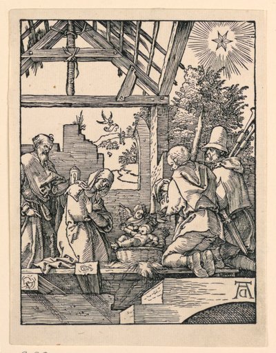 La Natividad (Adoración de los Pastores) de La Pequeña Pasión de Albrecht Dürer