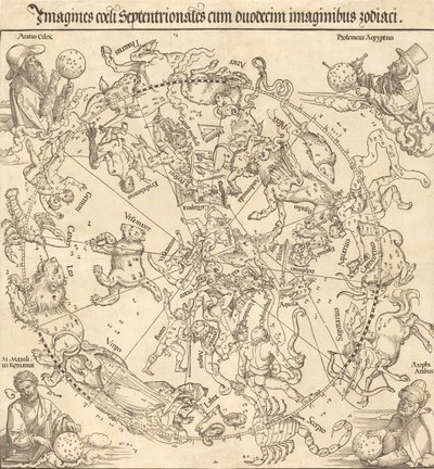 El hemisferio celeste norte, 1515 de Albrecht Dürer