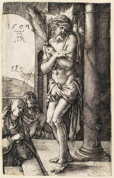 La Pasión: el Varón de Dolores junto a la columna de Albrecht Dürer