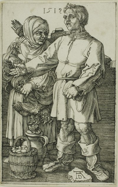 El campesino y su esposa en el mercado de Albrecht Dürer