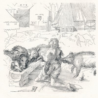 El hijo pródigo, c. 1497, 1906 de Albrecht Dürer