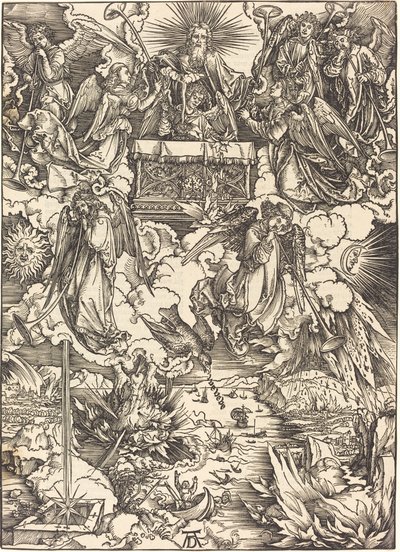 Los siete ángeles con las trompetas de Albrecht Dürer