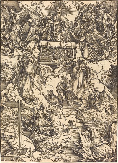 Los siete ángeles con las trompetas de Albrecht Dürer