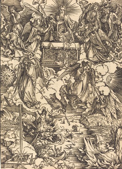 Los Siete Ángeles con las Trompetas, probablemente c. 1496-1498 de Albrecht Dürer