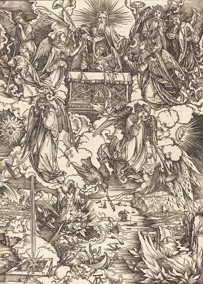 Los siete ángeles con las trompetas, probablemente c. 1496-1498 de Albrecht Dürer