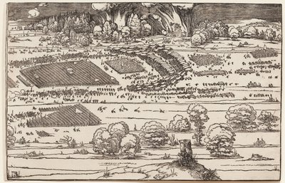 El asedio de una fortaleza (solo el lado derecho, de 2 bloques) de Albrecht Dürer