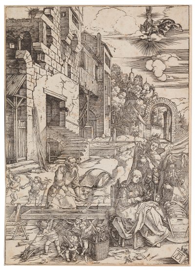 La estancia de la Sagrada Familia en Egipto, de La vida de la Virgen, c. 1504 de Albrecht Dürer