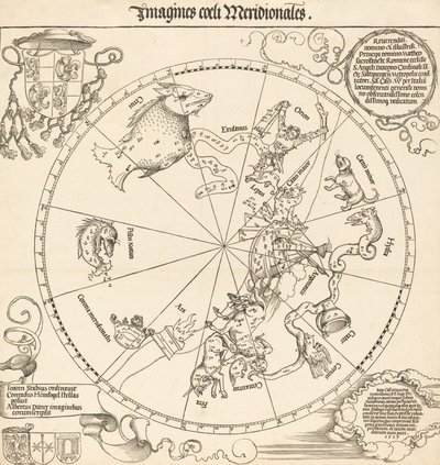 El hemisferio celestial sur, 1515 de Albrecht Dürer